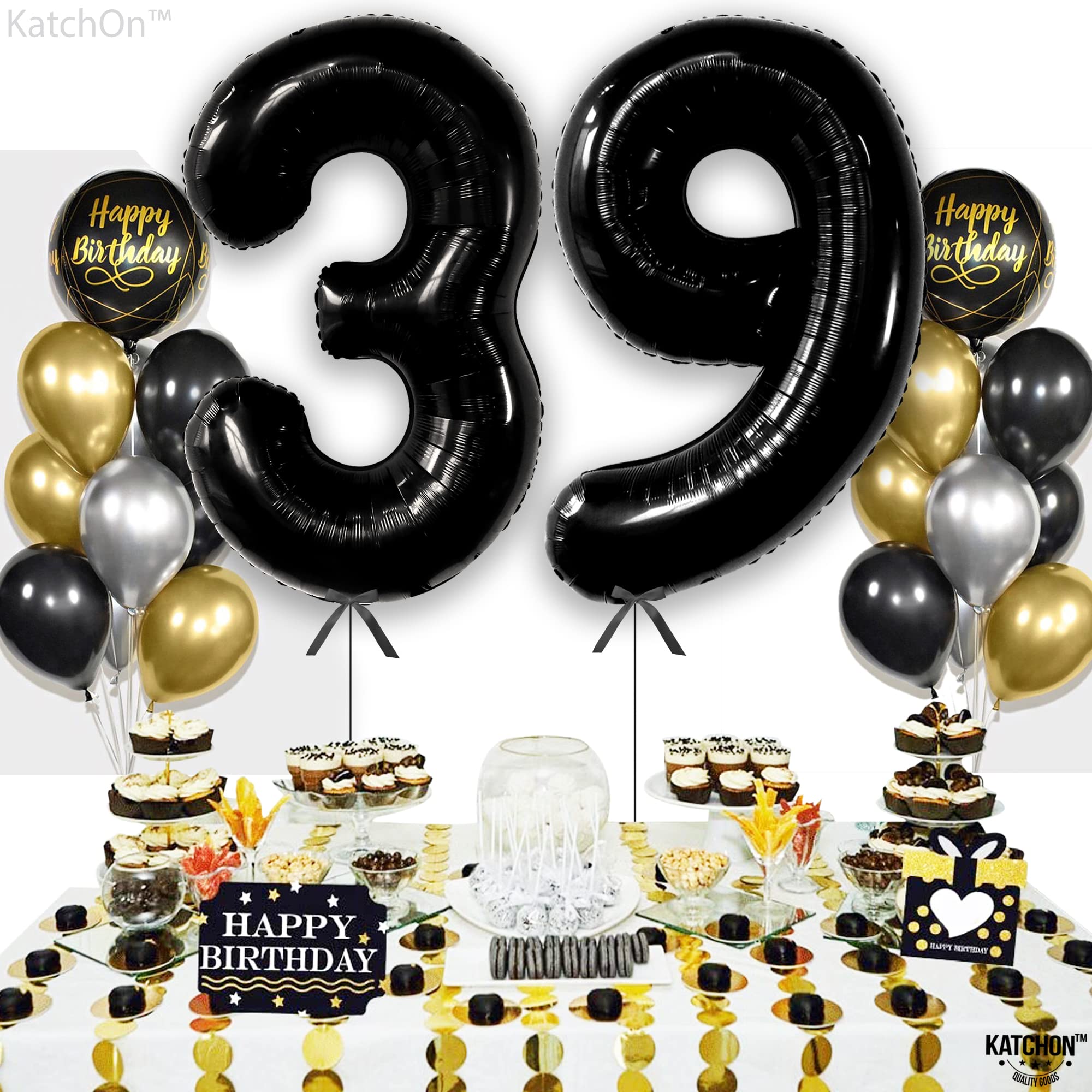 Amazon | KatchOn 大きな39個のバルーン ブラック - 40インチ